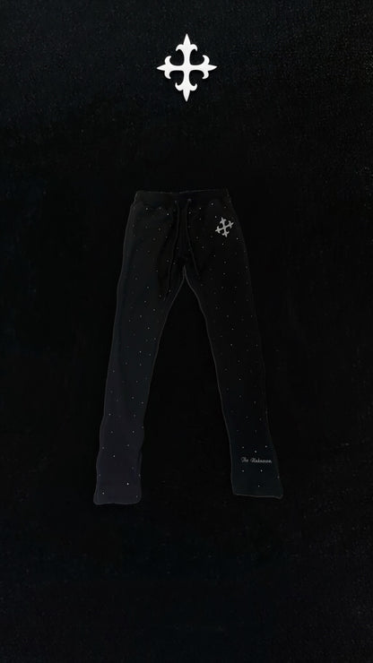 White Rhinestone Flare Pants